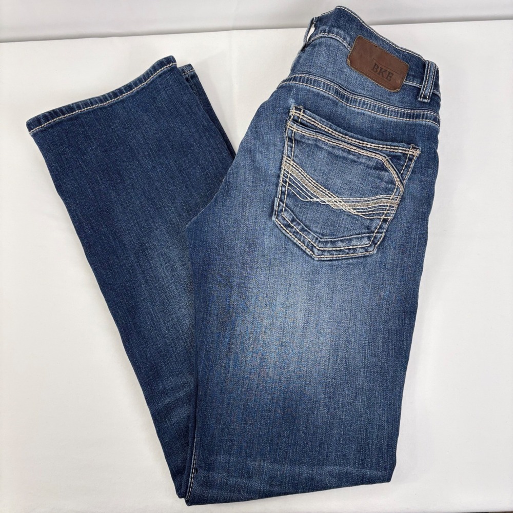BKE Men's Aiden Bootleg Medium Wash Blue Denim Stretch Jeans 31R (30x31)